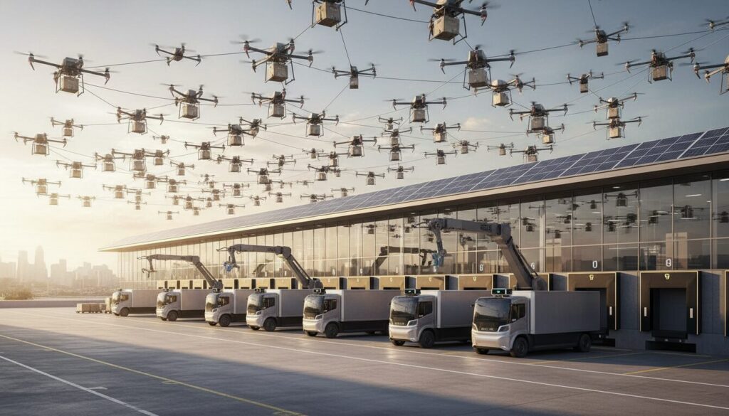 30年度に輸送力が最大25％不足の可能性、次期物流大綱期間中にドローン配送の社会実装174件など想定