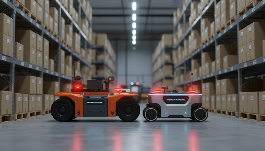 Hero image for 異機種ロボット（AMR/AGV）を統合制御する「WES」導入の失敗事例（準備中）