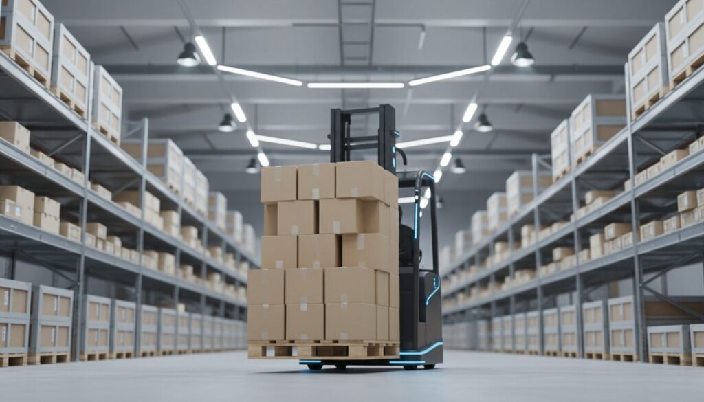 ハクオウロボ／自動フォークリフト導入で明確な省人効果、事例を公開