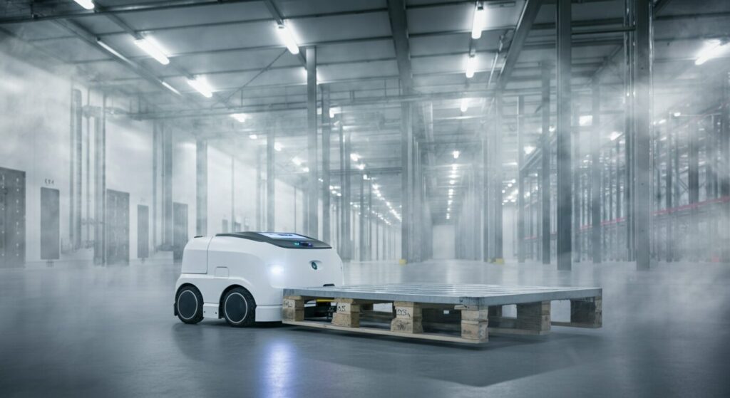 既存カゴ車の自動化でシーオスが貢献、0℃〜10℃の低温現場で省人化が加速