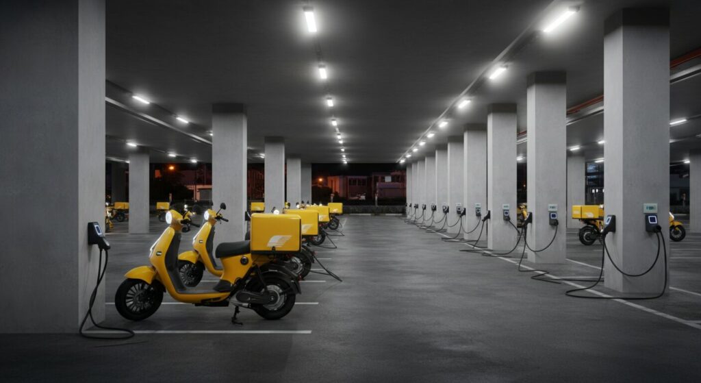 電気工事なし！日本郵便株式会社が２０２基の二輪ＥＶ充電制御でコスト抑制を加速