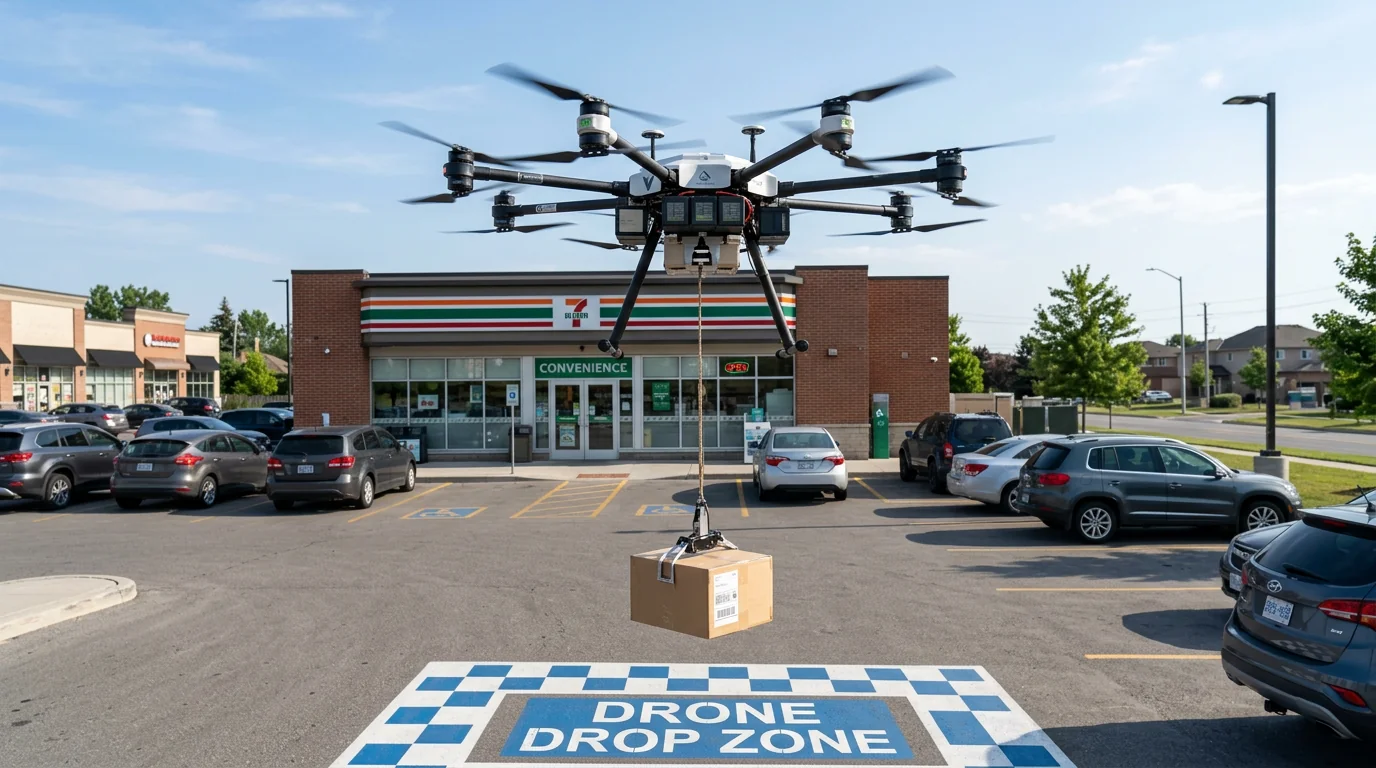KDDIと米Wingが2027年にローソン商品をドローン配送｜30分以内配達へ